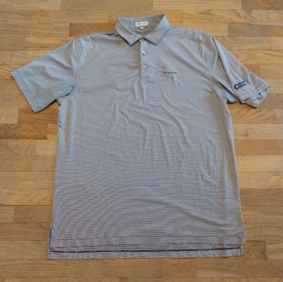 Peter Millar Summer Comfort Polo Blue White Gray Striped Men's XL - Picture 8 of 8